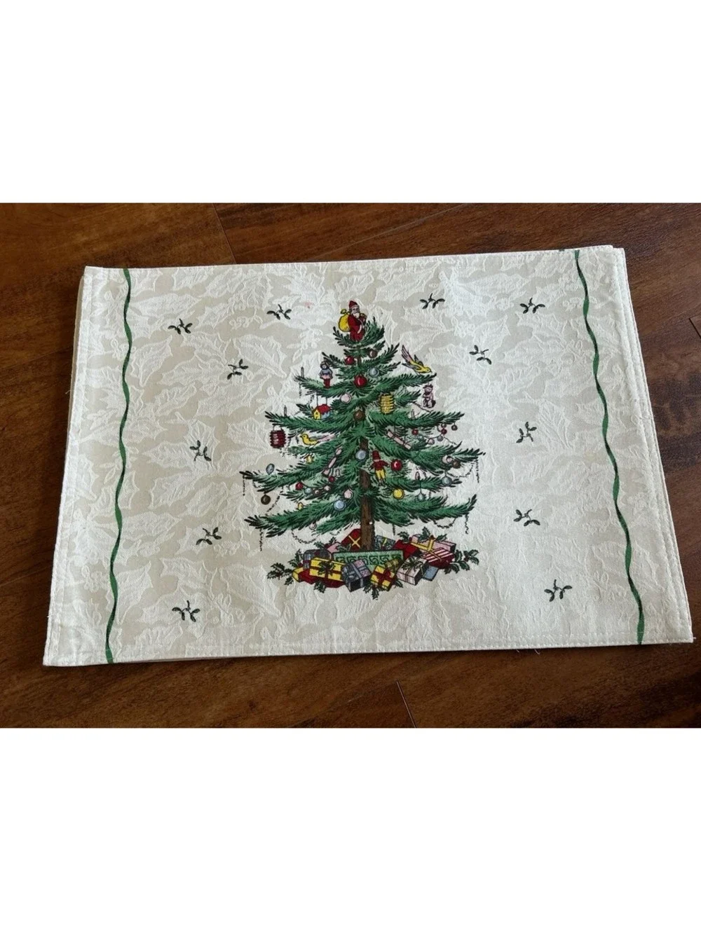 Set of 3 Vintage Christmas Tree Placemats